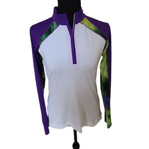 EP Sport Long Sleeve Zip Mock Athletic Top Size S